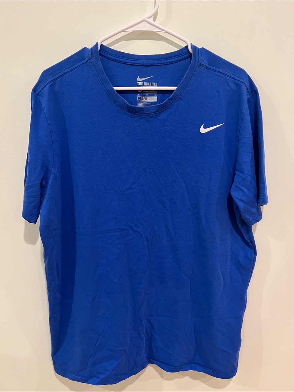 Nike Men's Short Sleeve Tee in Royal Blue with White Swoosh